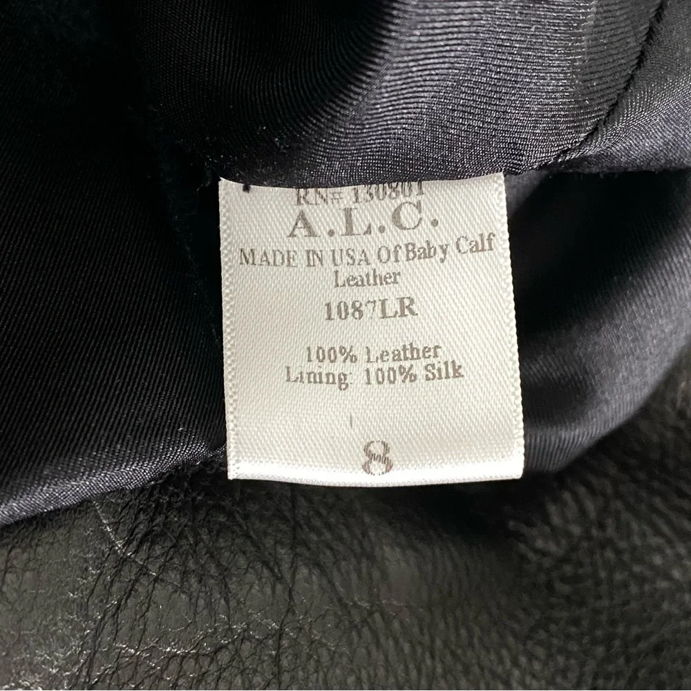 A.L.C. Black Leather‎ Asymmetrical Zip Jacket Leonardo